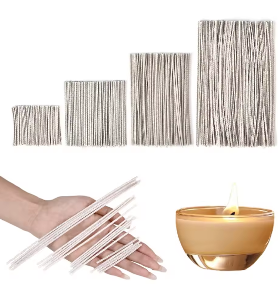 Candle Making Wicks - ไส้เทียนผ้าฝ้ายเคลือบขี้ผึ้ง 100 ชิ้น ขนาด 6-20 ซม.