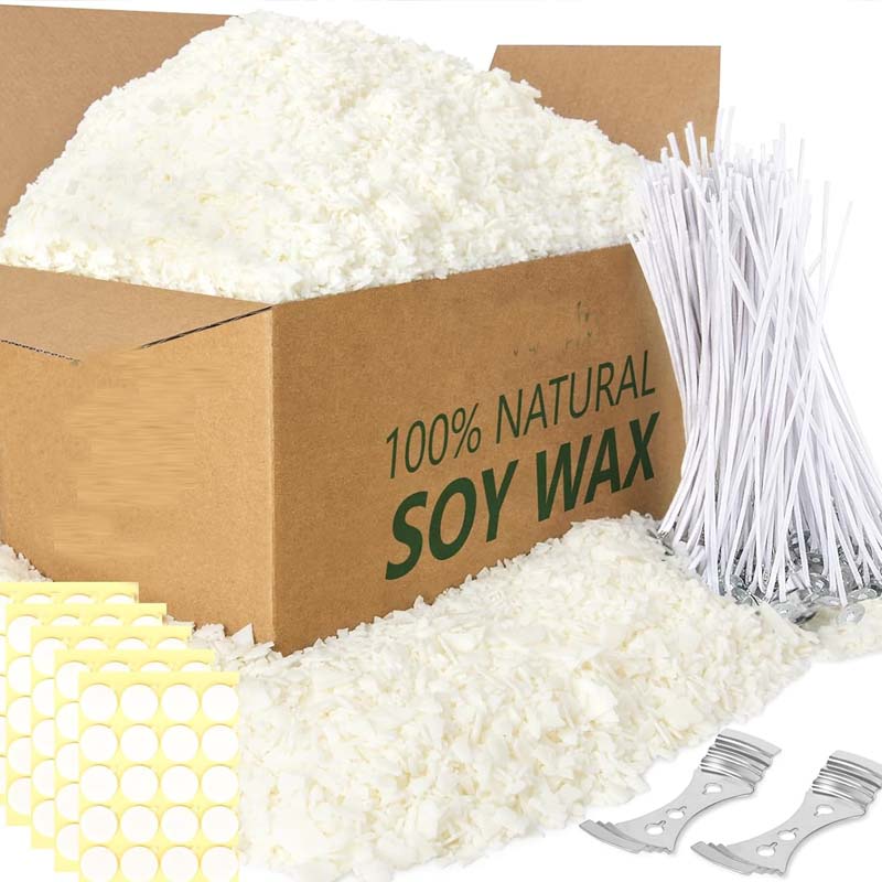Candle Making Kit For Kids - ขี้ผึ้งเทียนถั่วเหลืองสําหรับทําเทียน 200 กรัมเกล็ดขี้ผึ้งถั่วเหลืองธรรมชาติ, เทียนผ้าฝ้าย 50 ชิ้น,
