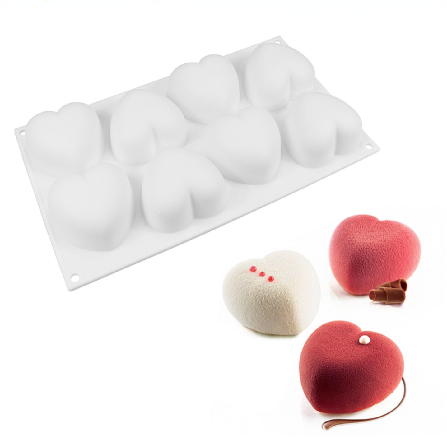 Candle Making Equipment - Love Heart ซิลิโคนสบู่แม่พิมพ์เทียนทําด้วยมือชุด DIY ช็อกโกแลตน้ําแข็งสบู่พลาสเตอร์เรซิ่นเค้กตกแต่งเบเกอรี่เครื่องมือ