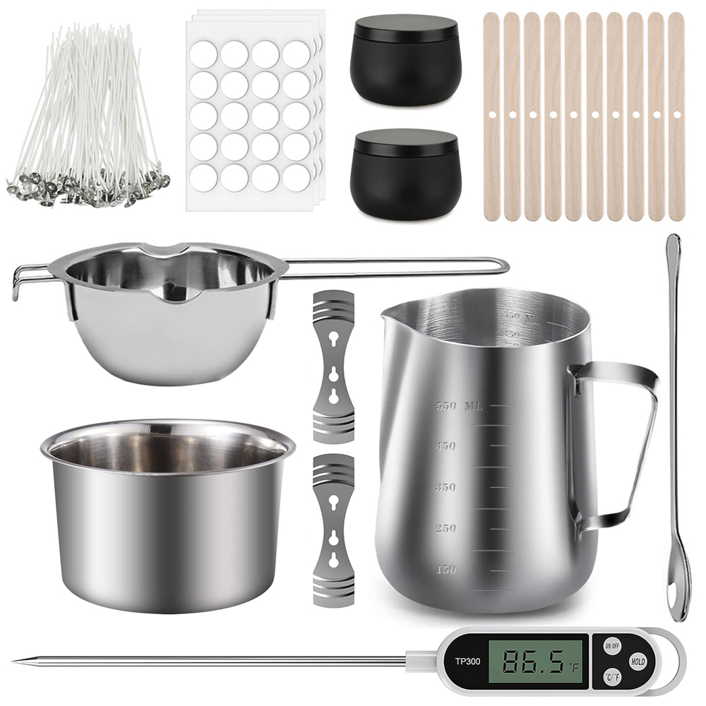 Candle Making Kit For Kids - ชุดอุปกรณ์ทำเทียนหอมสำหรับชุดเทียนสติกเกอร์สแตนเลสทำหม้อหลอมขี้ผึ้งอุปกรณ์ทำเทียน