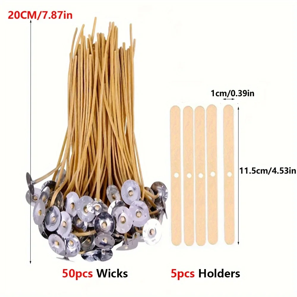 เทียน 50 PCS 8 นิ้วกัญชาเทียน  - Candle Making Wicks บทวิจารณ์และราคา