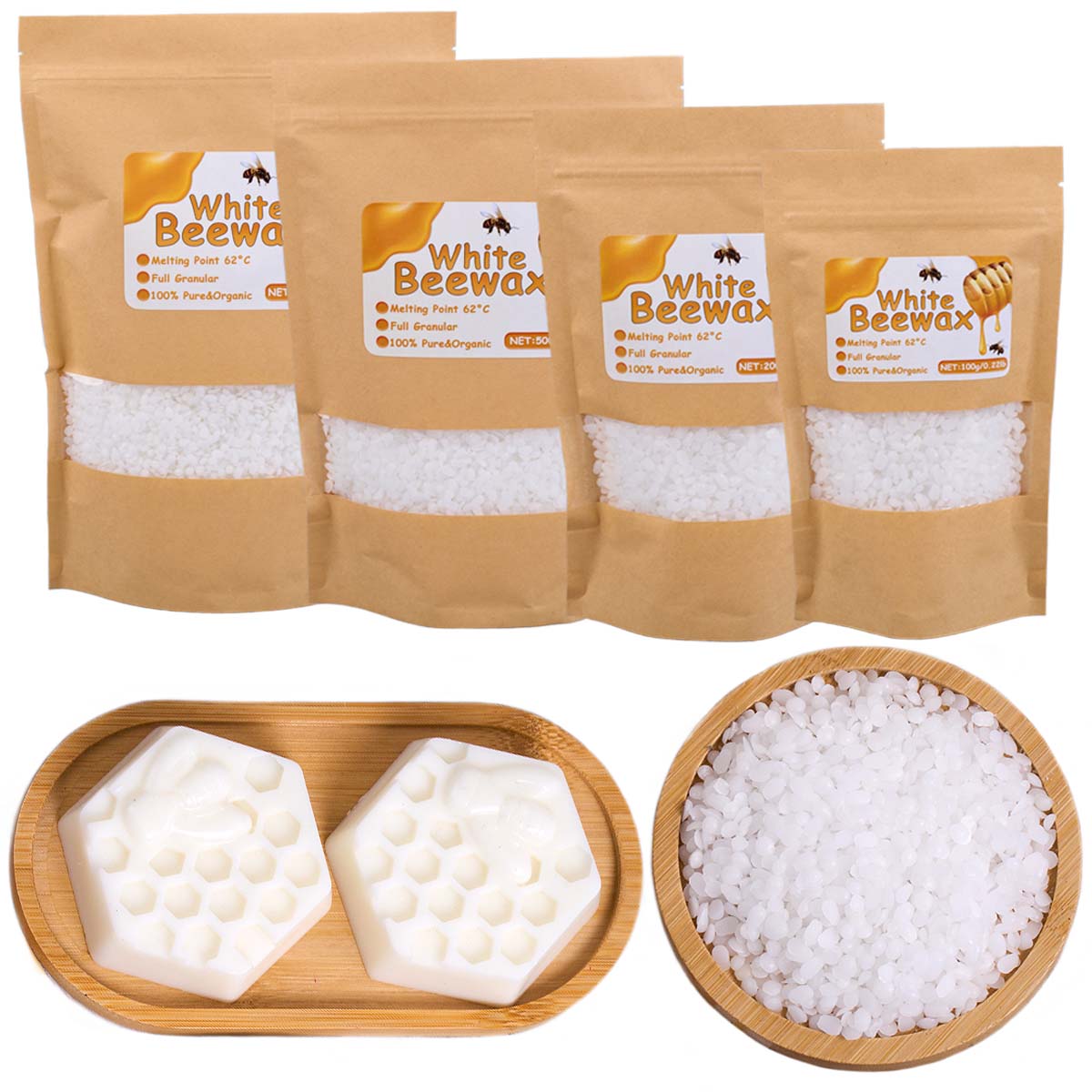 ขี้ผึ้งสีขาวธรรมชาติบริสุทธิ์เ - Candle Making Wicks บทวิจารณ์และราคา